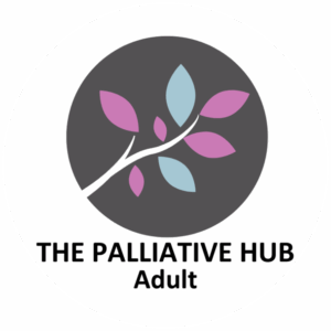 Logo that says "The Palliative Hub - Adults"