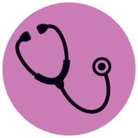 A button with a stethoscope