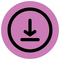A button with a "Download" symbol on it