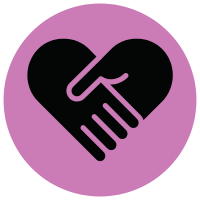 A button with 2 hands together - Bereavement