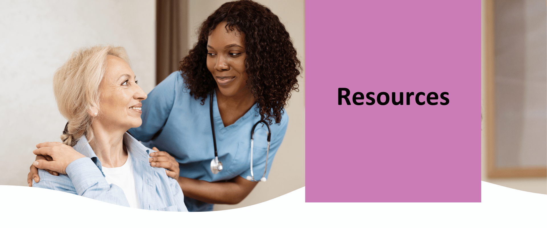 A lady and a doctor smiling