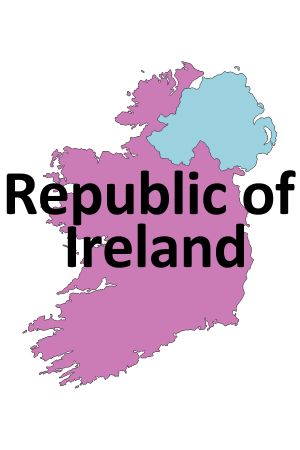 Image of the Island of Ireland that says "Republic of Ireland"