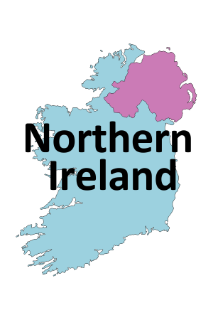 Image of the Island of Ireland that says "Northern Ireland"